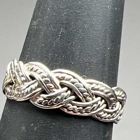 Sterling Silver Braided Band Ring Size 6