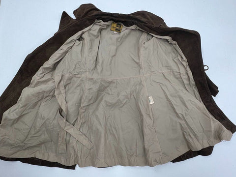 Vintage 70s Leather King Suede Trench Coat Jacket Union Made Canada Sz 11/12