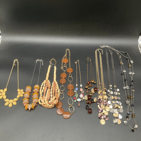 LOFT & Fashion Jewelry Necklace Lot of 9 Statement Beaded Multi-Strand Boho