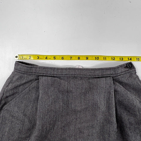 Vintage 90s Giorgio Armani Women's Gray Wool Pleated Midi Skirt Sz 12