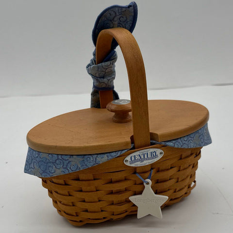 Longaberger Basket Lot 4 Pieces Century Celebration 2000 Lidded Wall Basket
