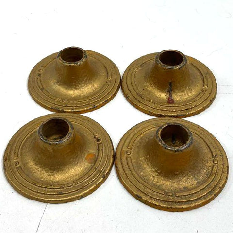 Vintage Hammered Brass Taper Candlestick Holders Set of 4 Arts & Crafts Style