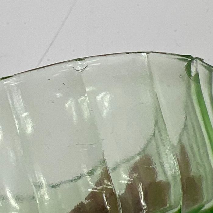 Jeannette Anniversary Green Depression Glass 4pc Lot Creamer & Bowls Vintage