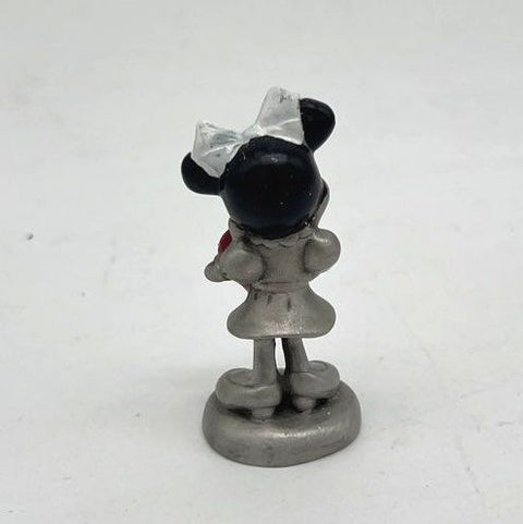 Disney Pewter Figurine Lot Mickey Mouse Golfing Minnie Mouse Heart 2 Pieces