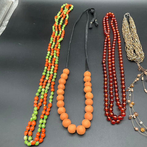 Chico's Lia Sophia NY Beaded Statement Necklace Jewelry Lot of 8 Boho Styles