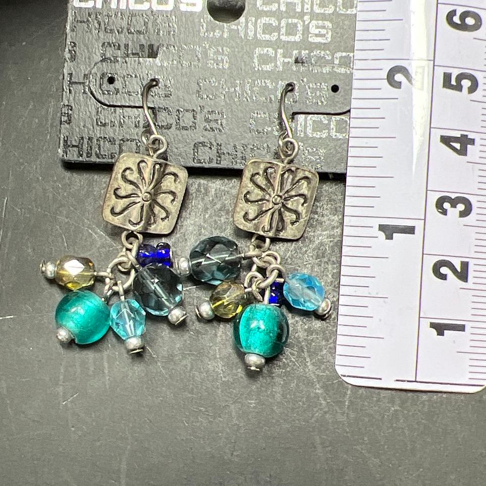 Chico's Davalle Blue Beaded Earrings NWT