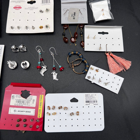 Mixed Costume Jewelry Earring Lot 50+ Pairs Claire's Time and Tru Studs Hoops