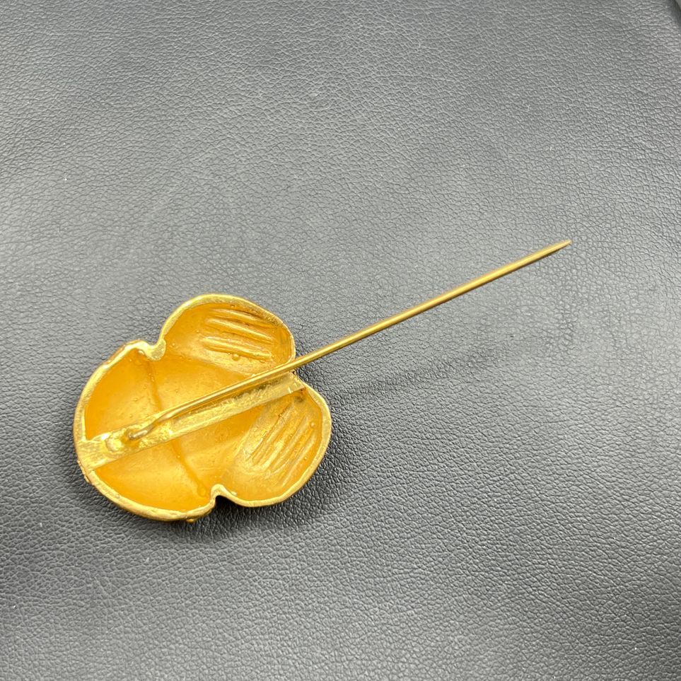 French Style Gold Tone Frog Pin