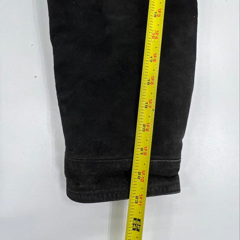 Knight Bridge Men's Vintage Y2K Suede Leather Bomber Jacket Black Quilted Sz M