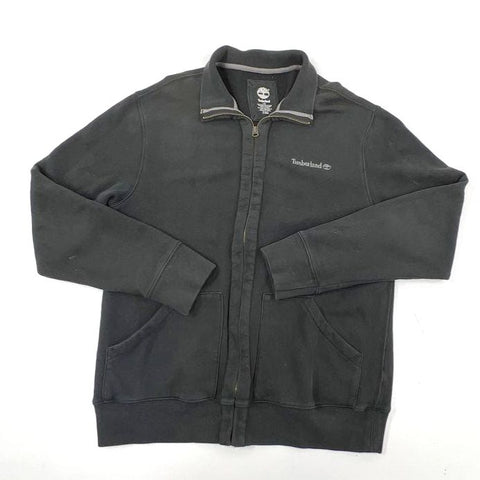 Timberland Men's Black Full Zip Fleece Lined Mock Neck Sweatshirt Jacket Sz L