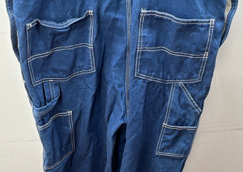 Vintage 90s Big Smith Denim Bib Overalls Carpenter Workwear Indigo Sz 36x36