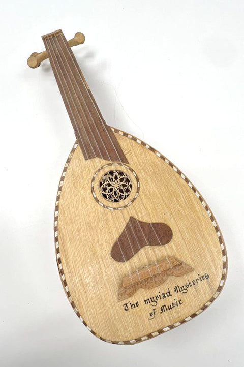 Vintage 5-String Miniature Oud Bowl Back Lute Instrument 19-Inch Stave Back