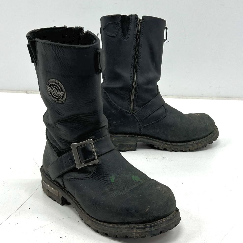 Milwaukee Leather MBM9020 Black Leather Motorcycle Boots Men's Size 7.5