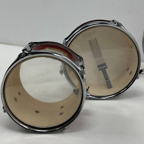 Mendini 3-Piece Junior Drum Kit Shell Pack Red Sparkle 13" Bass