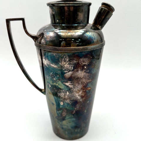 Antique E.G. Webster & Son Silver Plate Cocktail Shaker 1915 Patent Model 12