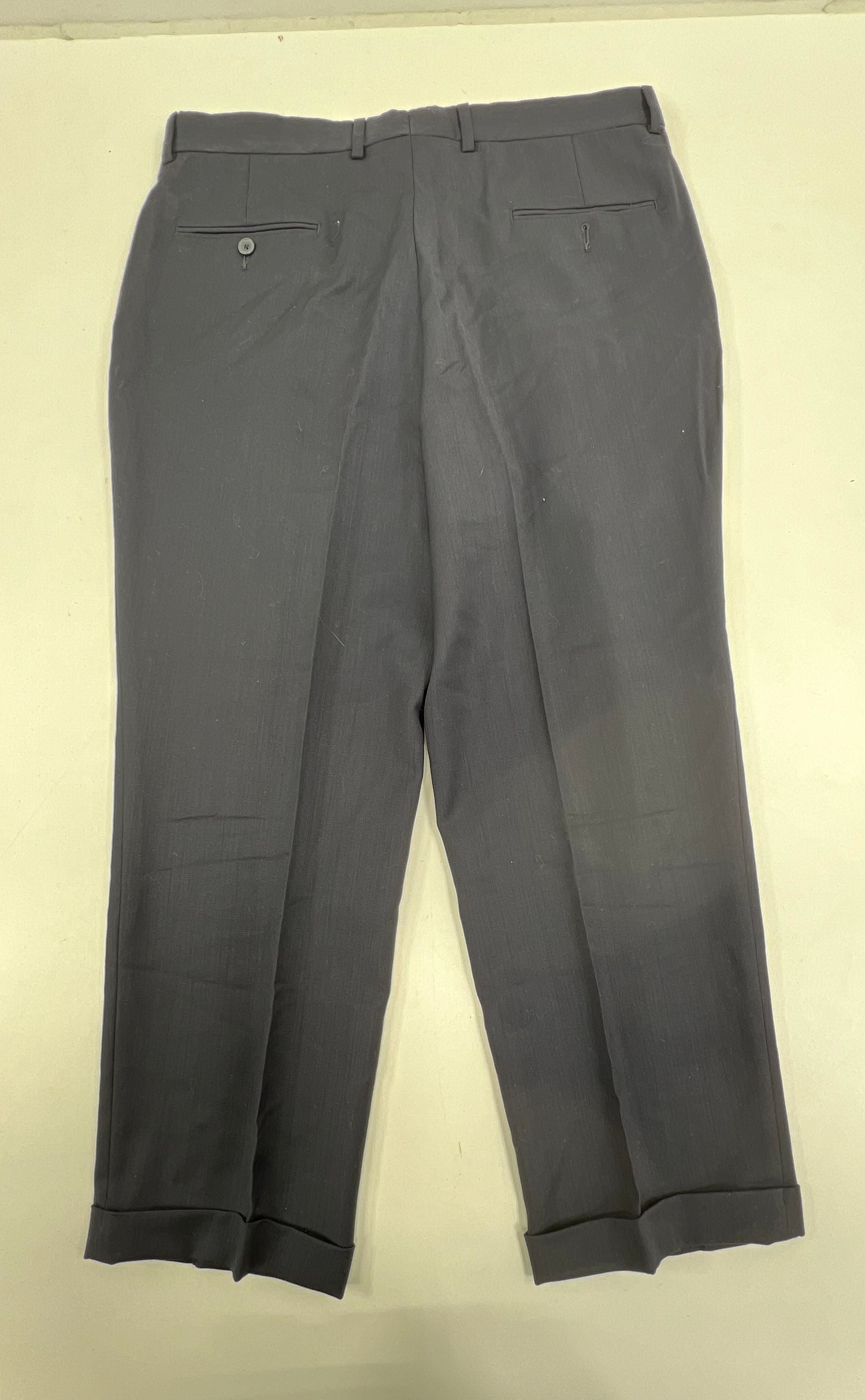 Men's Pierre Cardin Navy Blue 100% Wool Suit Jacket & Pants - Size 44Sx38W