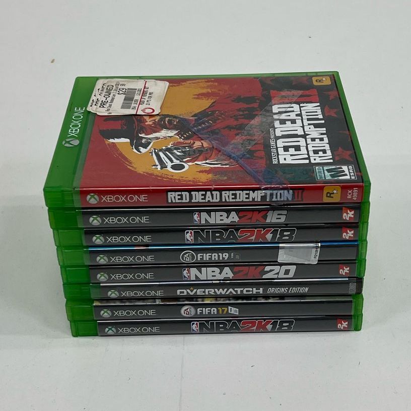 Microsoft Xbox ONE Mixed Games Lot in Cases UNTESTED Red Dead2 NBA2K Overwatch