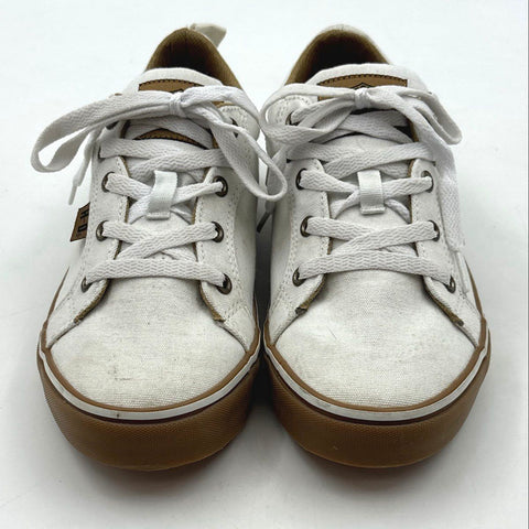 Harley-Davidson Baxter White Brown Canvas Low Top Sneakers Size 7.5