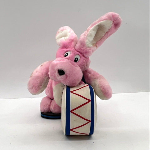 Vintage Energizer Bunny Plush Mascot Pink 17 Inch With Drum & Flip-Flops