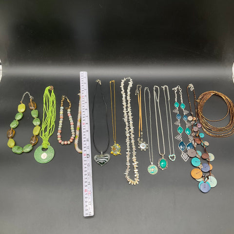 Vintage to Modern Mixed Jewelry Lot 15 Necklaces Includes Sterling Silver 925