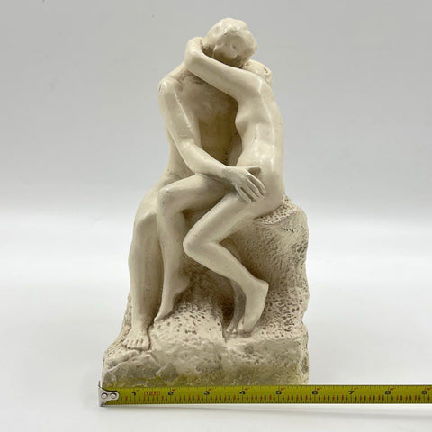 Esco After Rodin The Kiss Plaster Sculpture 11" Vintage Art Reproduction Statue
