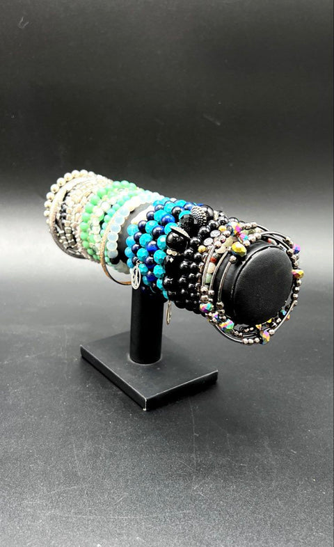 Boho Eclectic Fashion Bracelet Lot 40+ Beaded Stretch Bangles Cuffs Mixed