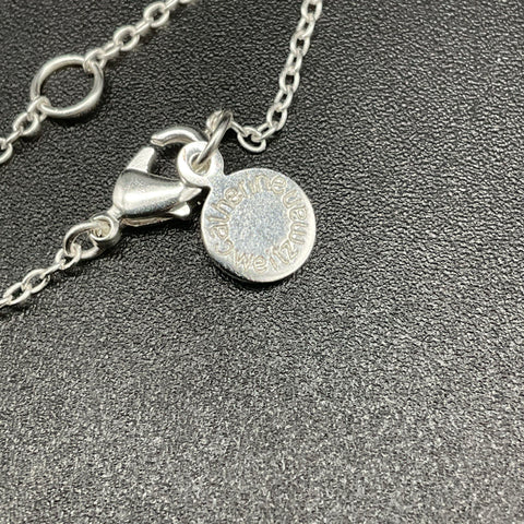 Catherine Weitzman Silver Tone Shaker Necklace Round Pendant Clear Stones 18"