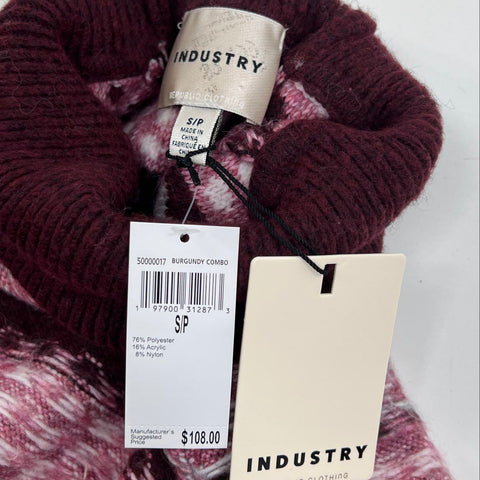 Industry Republic Women's Sweater Burgundy Pink Textured Turtleneck NWT Size S
