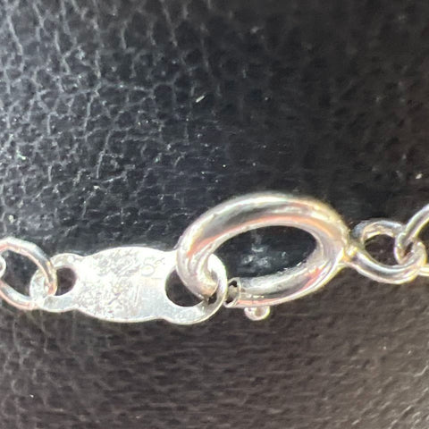 925 Sterling Silver Twist Gemstone Pendant Necklace 4g