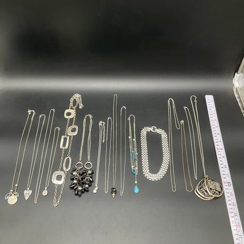 Vintage to Modern Mixed Costume Jewelry Lot 17 Necklaces Statement Pendants