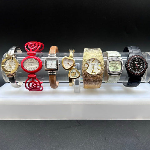 Cuff Bracelet Watch Lot of 7 Chico's Gruen Geneva Cardini Varsales Mixed Styles