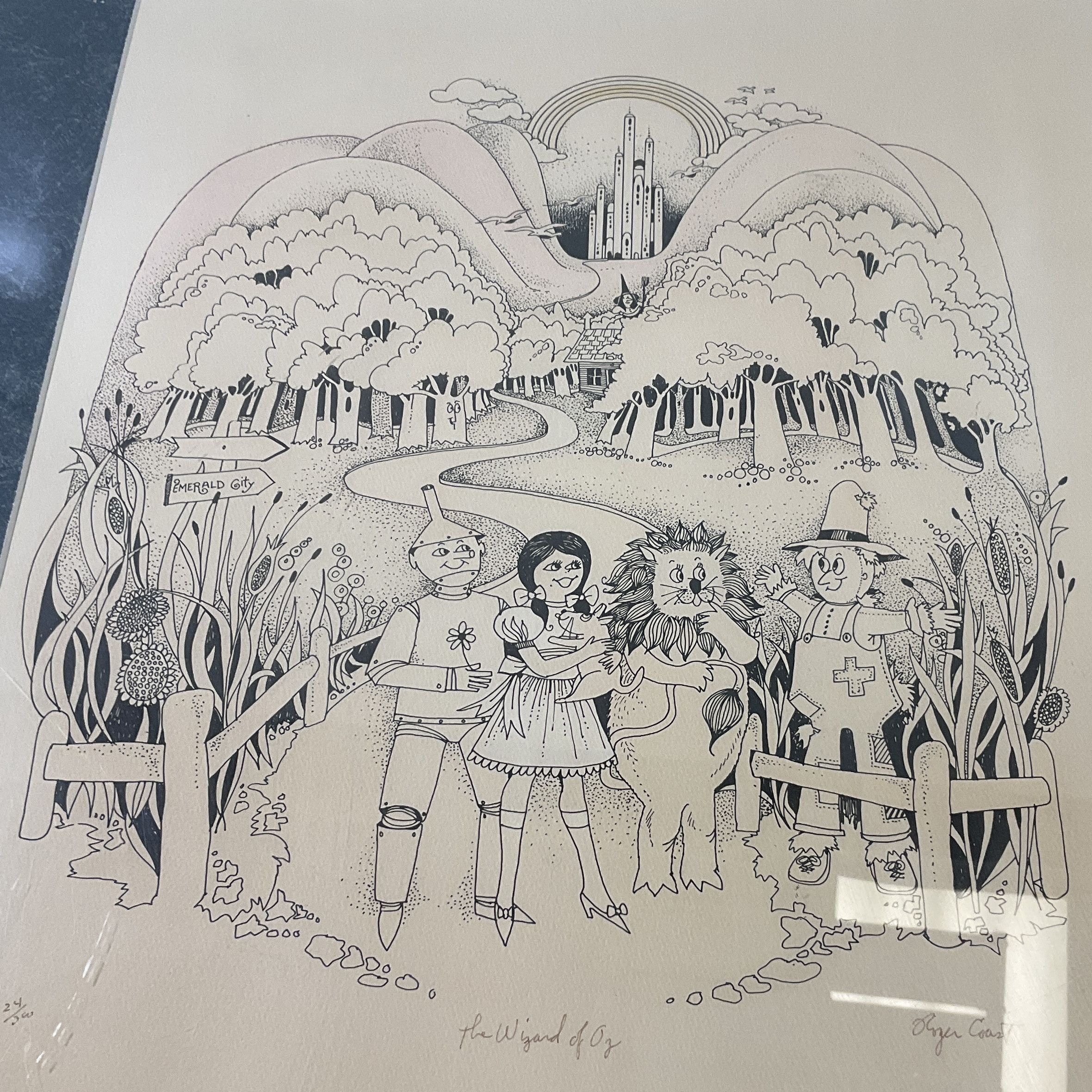 Vintage Roger Court Wizard of Oz Signed & Numbered Framed Print 24/300