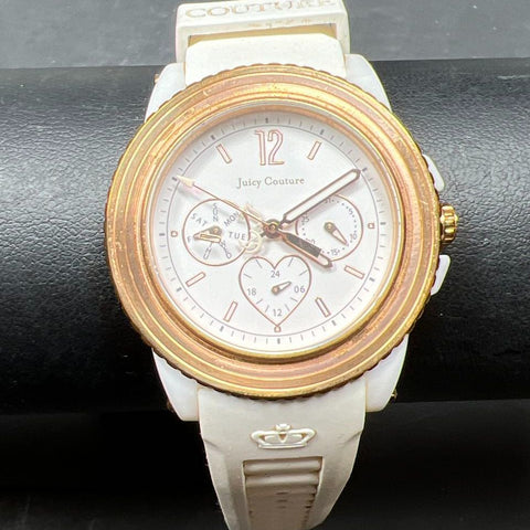 Juicy Couture White Analog Date Wristwatch New Battery