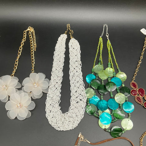Fashion Statement Jewelry Lot 7 Necklaces Bib Bohemian Beaded Floral