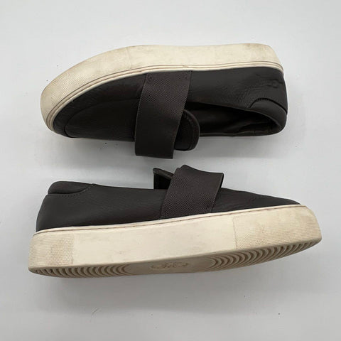 Ugg Libu Grey Leather Slip-On Platform Sneakers Women's Size 7