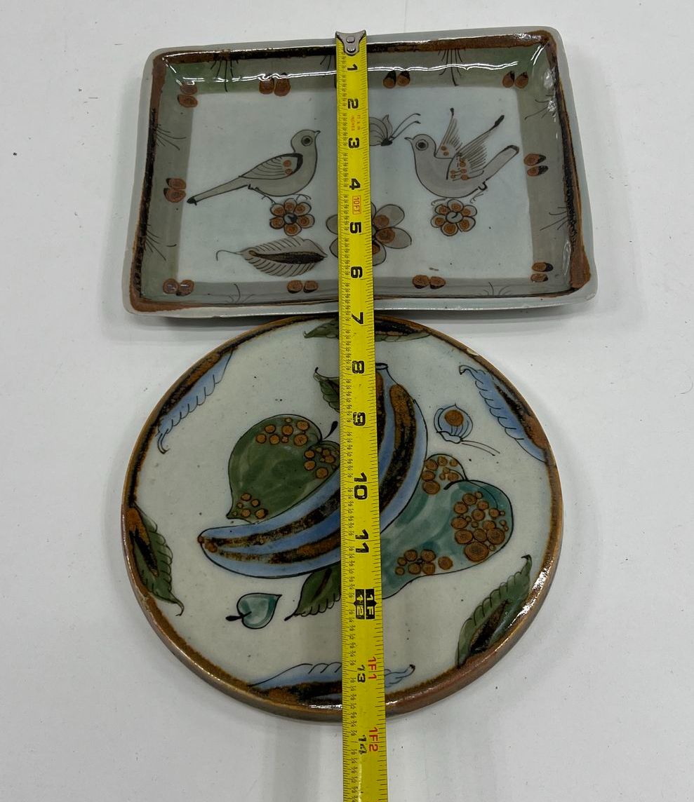 Collectible El Palomar Mexican Pottery Lot of 2 by Ken Edwards Signed *CHIPS*