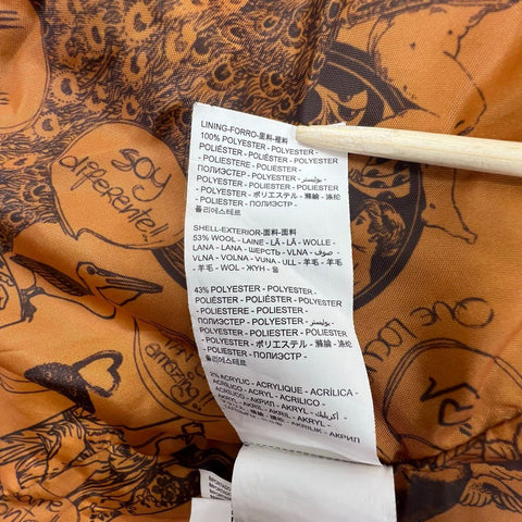 Desigual Women's Tan Gray Wool Blend Art to Wear Blazer Jacket Size 12