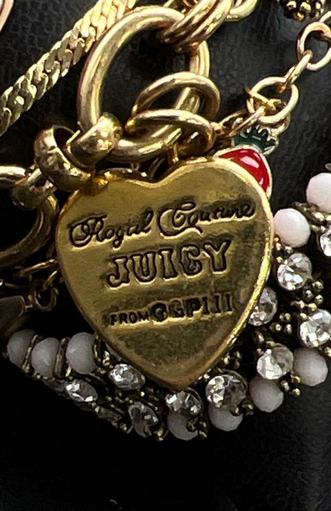 Juicy Couture & Gold Tone Jewelry Lot of 11 Charm Mesh Rhinestone Bracelets