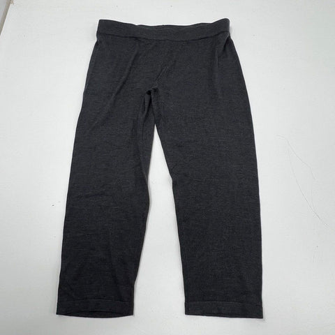 Eileen Fisher Charcoal Gray Knit Straight Leg Cropped Pants Women's L