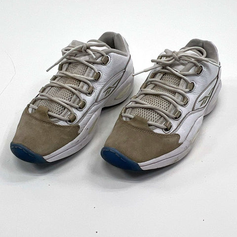 Reebok Question Low Allen Iverson White Tan Suede Basketball Shoes Size 12