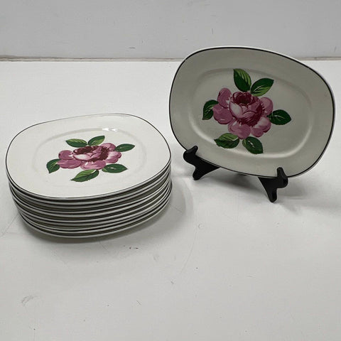 Taylor Smith Taylor Rosemont Dinner Plates 11pc Walter Dorwin Teague Vintage