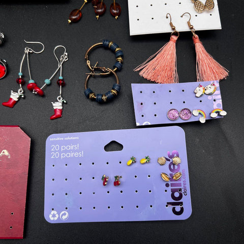 Mixed Costume Jewelry Earring Lot 50+ Pairs Claire's Time and Tru Studs Hoops