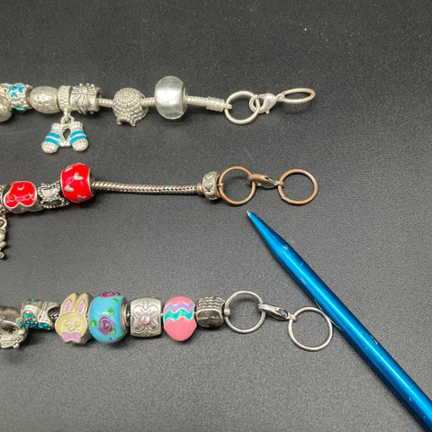 Holiday & Month Theme Charm Bracelet Lot of 8 Silver Tone Enamel Glass Beads