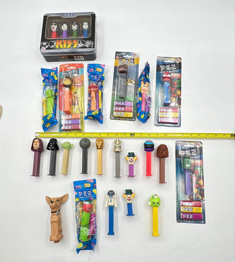 Pez Dispenser Lot 25 Pieces Star Wars Marvel KISS Bee Movie Mixed Collection