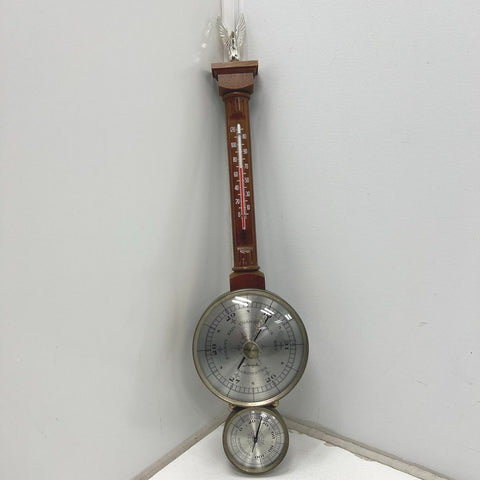 Vintage Airguide Wall Weather Station Barometer Thermometer Mid-Century Eagle