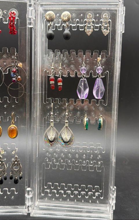 Vintage to Modern Costume Earring Lot 21 Pairs Mixed Styles Dangle Hoop Stud