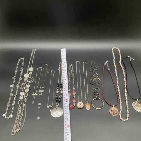 Vintage & Modern Costume Jewelry Lot 13 Necklaces Pendants Beaded Boho Style