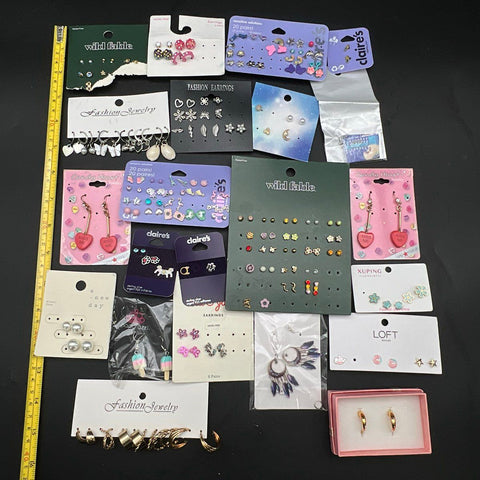 Mixed Costume Jewelry Earring Lot Claire's Wild Fable LOFT Target 1 Lb