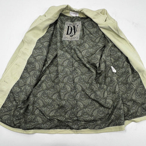 Vintage 80s Dino Valiano Women's Sage Green Lambswool Cashmere Jacket Sz 36