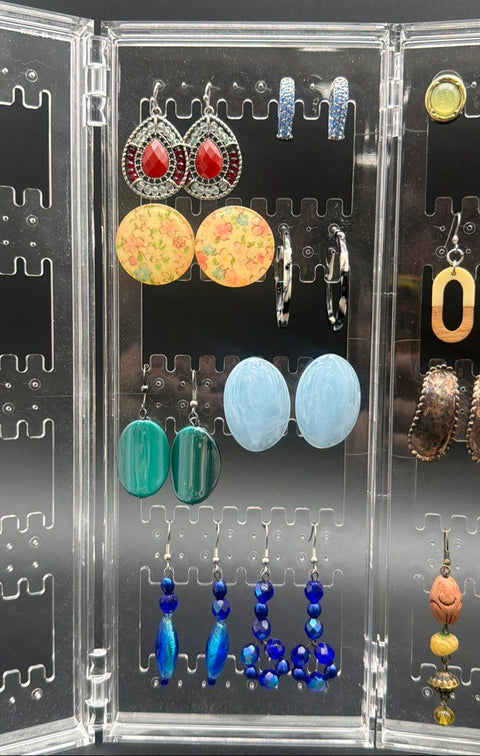 Vintage to Modern Costume Fashion Earring Lot 21 Pairs Studs Dangle Hoop Beaded